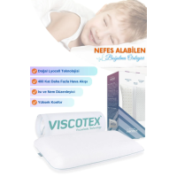 Viscotex Visco Cairfull Boğulma Önleyici Bebek Yastığı, 50x32x6cm, Nefes Alabilen Ortopedik Yastık, Beyaz